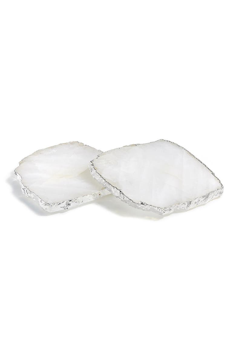 Kivita Set of 2 Coasters, Main, color, CRYSTAL SILVER