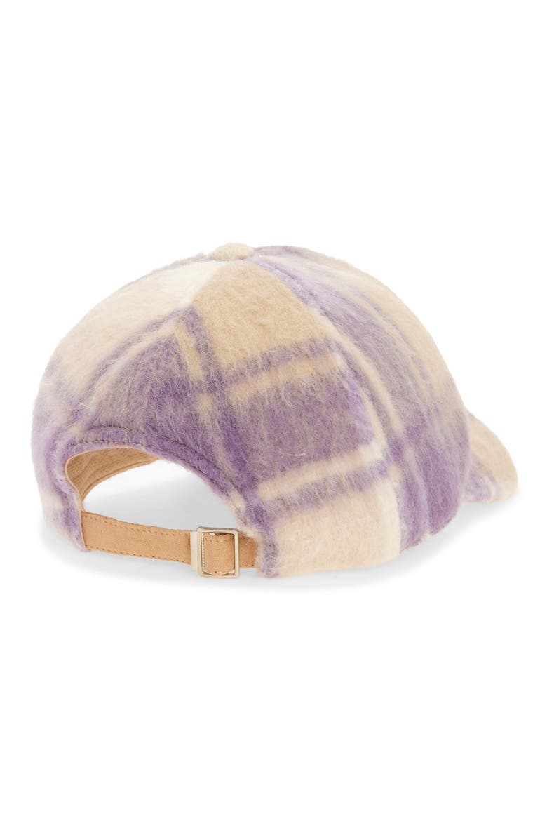 Brushed Plaid Baseball Cap, Alternate, color, PURPLE PLAID