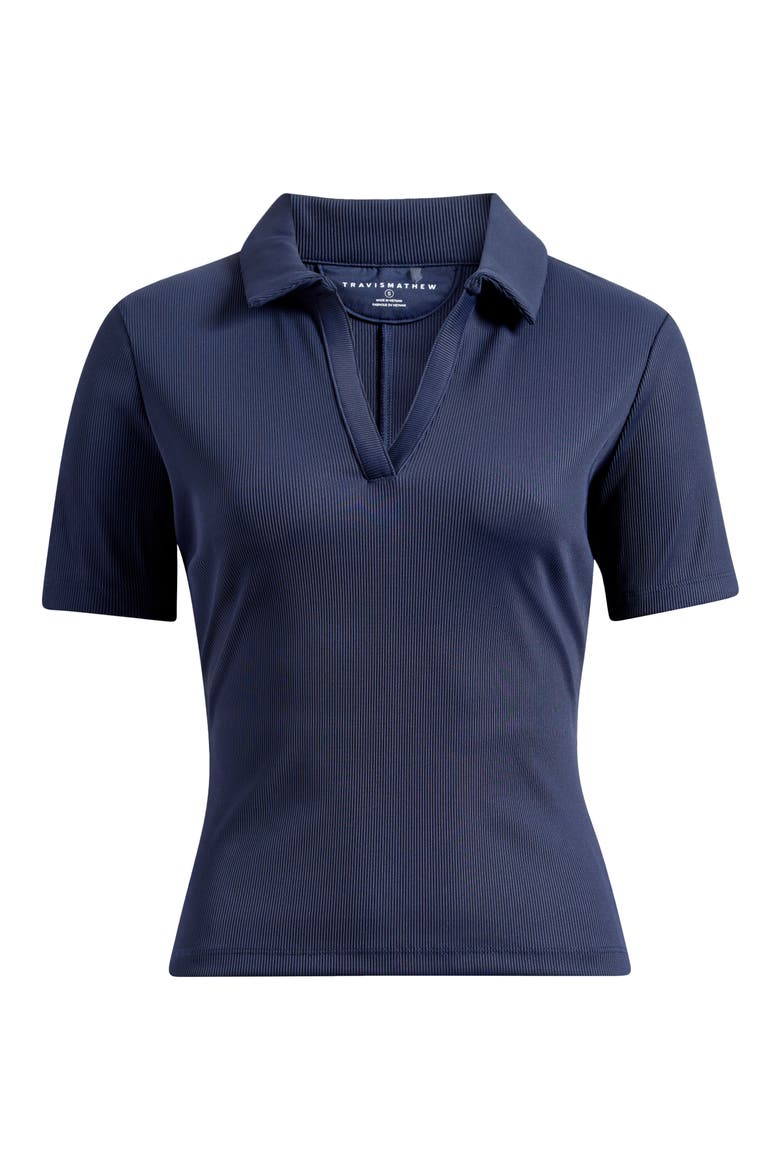 Moveknit Rib V-Neck Polo, Alternate, color, NAVY BLAZER