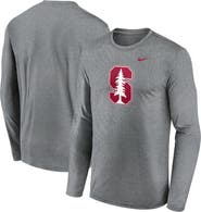 Nike Men's Nike Heather Gray Stanford Cardinal Primetime Primary Legend Long Sleeve T-Shirt
