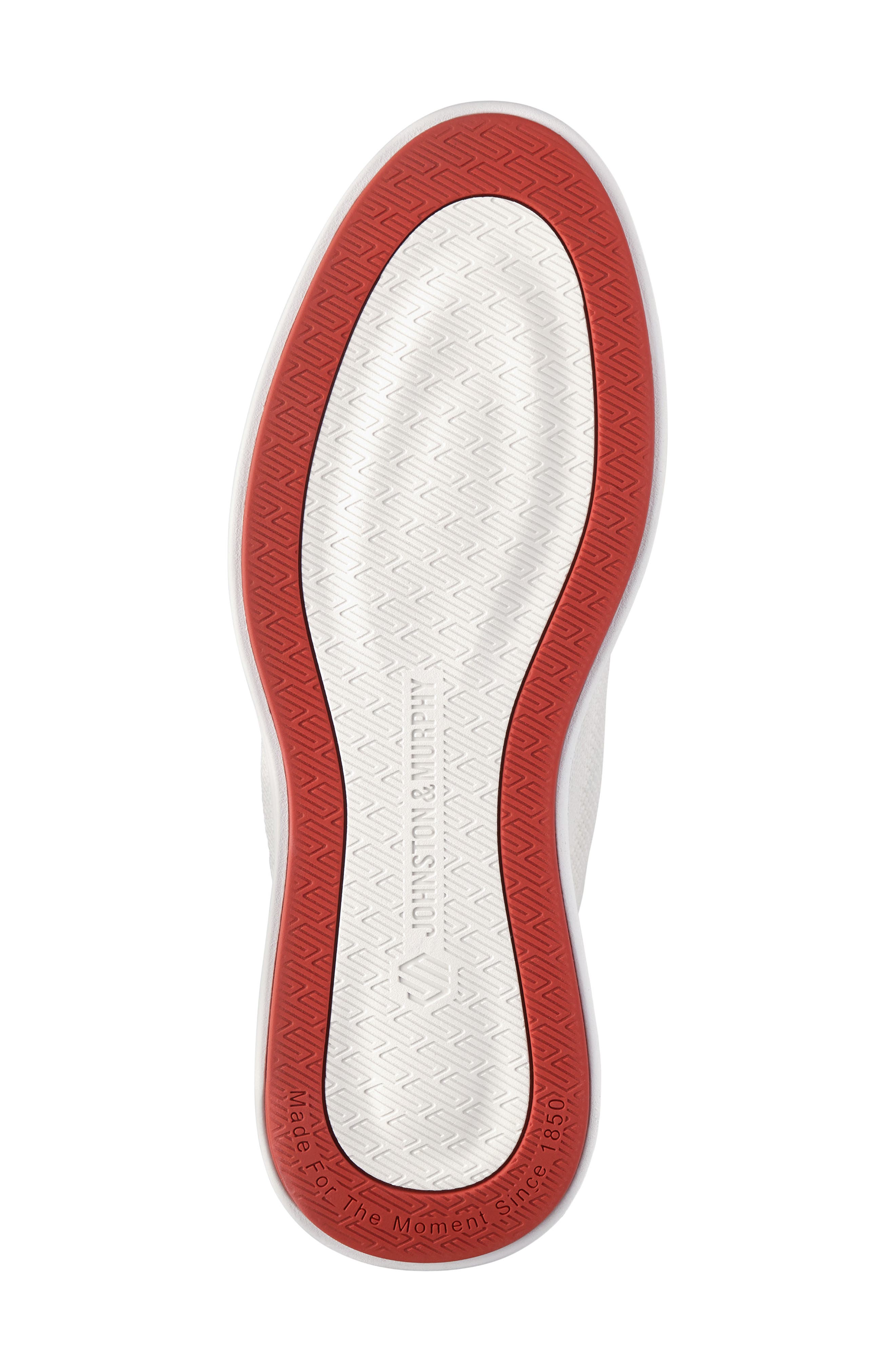 Johnston & Murphy Ackerson Knit Plain Toe Sneaker, Alternate, color, White Knit