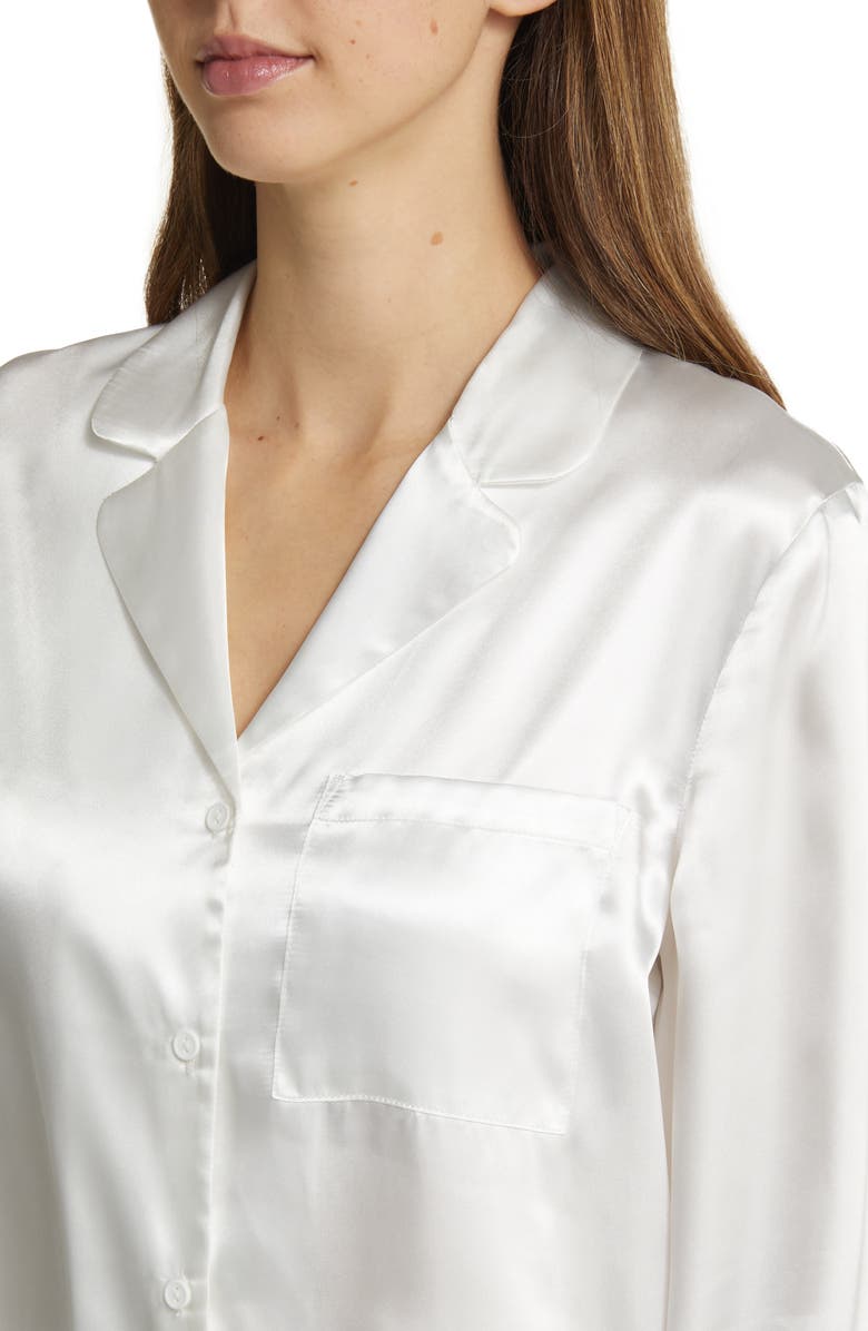 In Bloom by Jonquil Feather Trim Satin Pajamas, Alternate, color, 