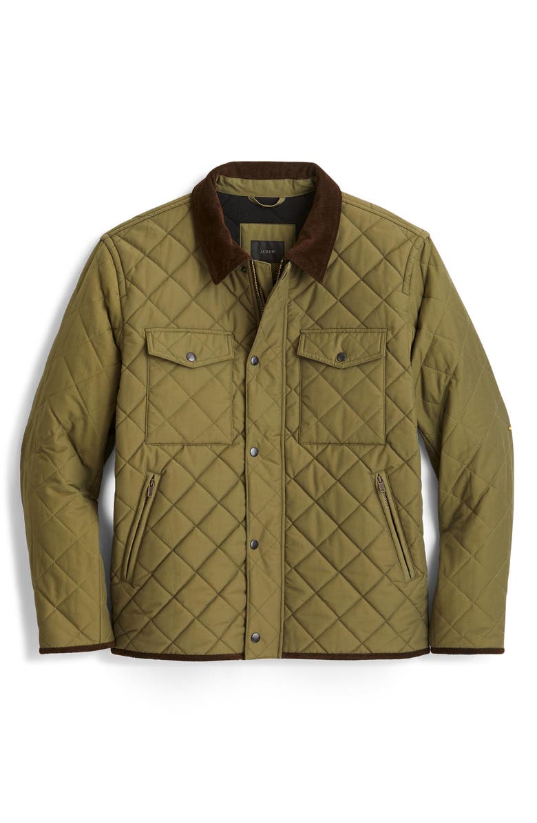 J.Crew Sussex Quilted Jacket with Corduroy Collar, Alternate, color,