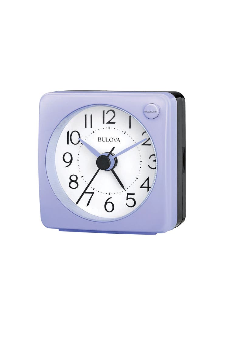Violet Travel Alarm Quartz Clock, Alternate, color, Purple