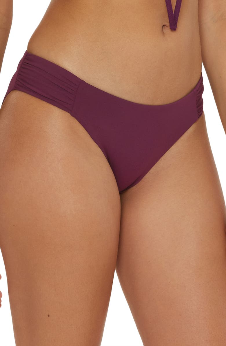 Becca Color Code Tab Bikini Bottoms, Alternate, color, Aubergine