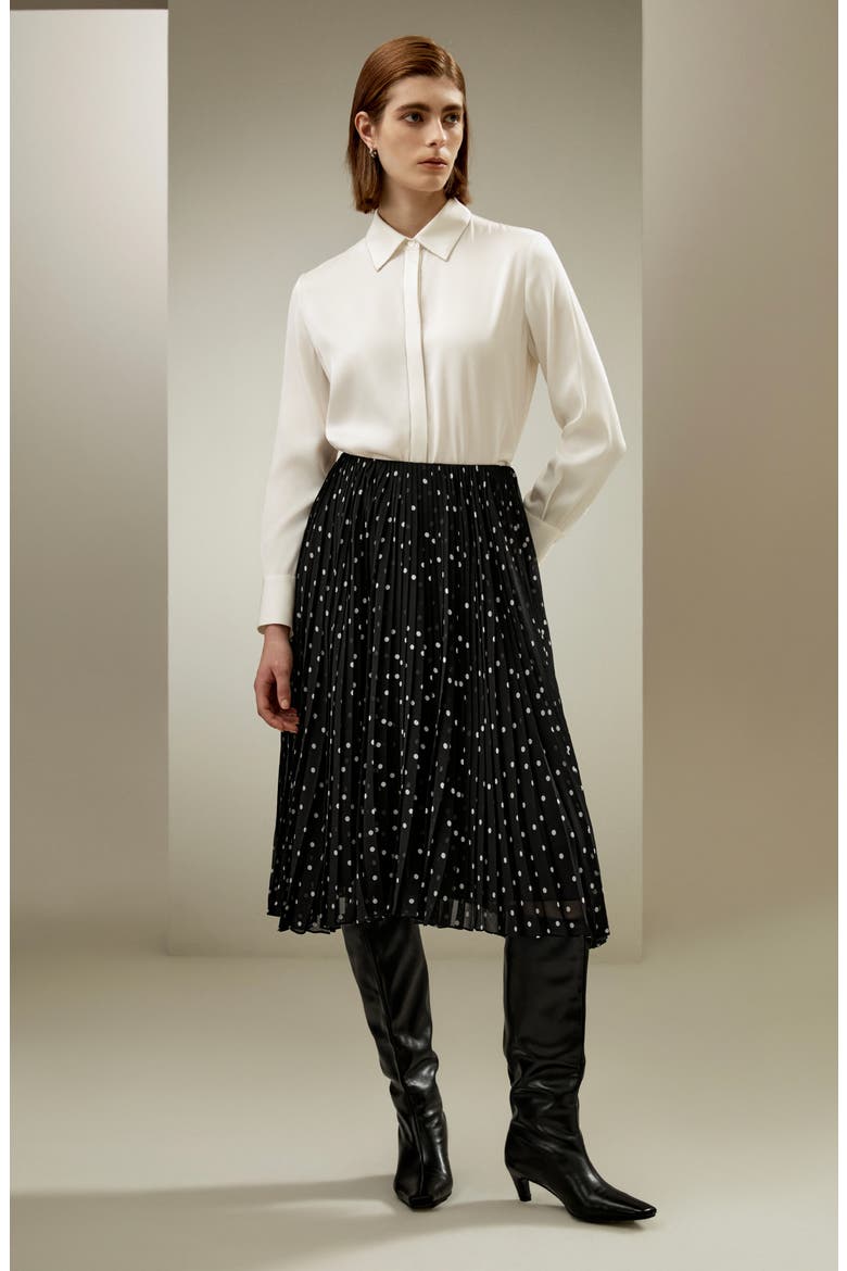 Beaded Chain Silk Shirt for Women, Alternate, color, Pearl White