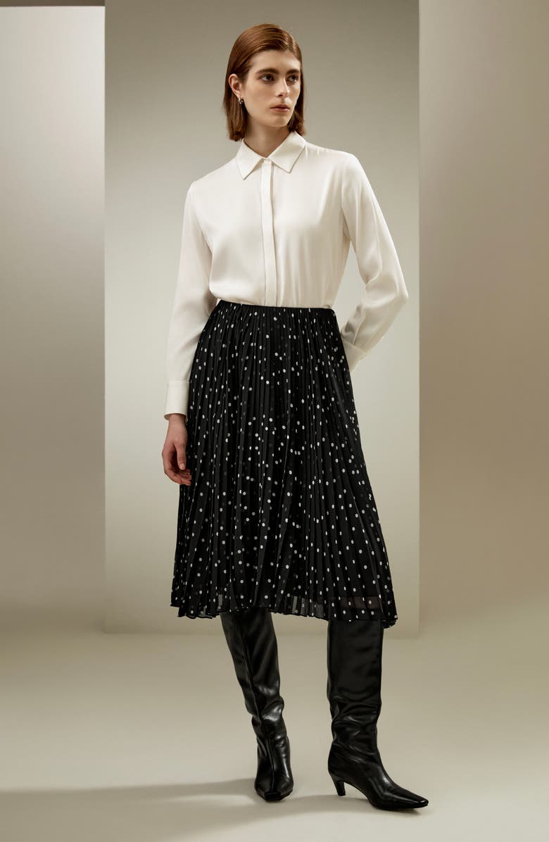 Lilysilk Beaded Chain Silk Shirt for Women, Alternate, color, Pearl White