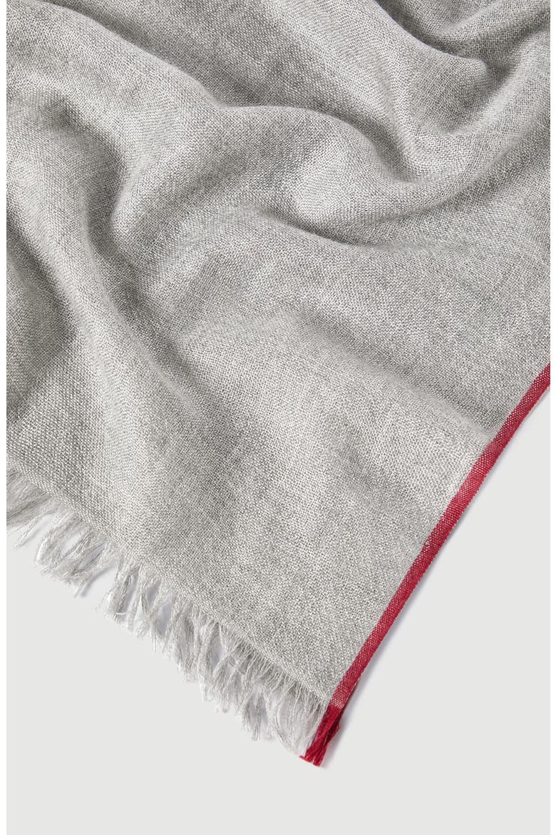Scarf with selvedge, Alternate, color, Grey
