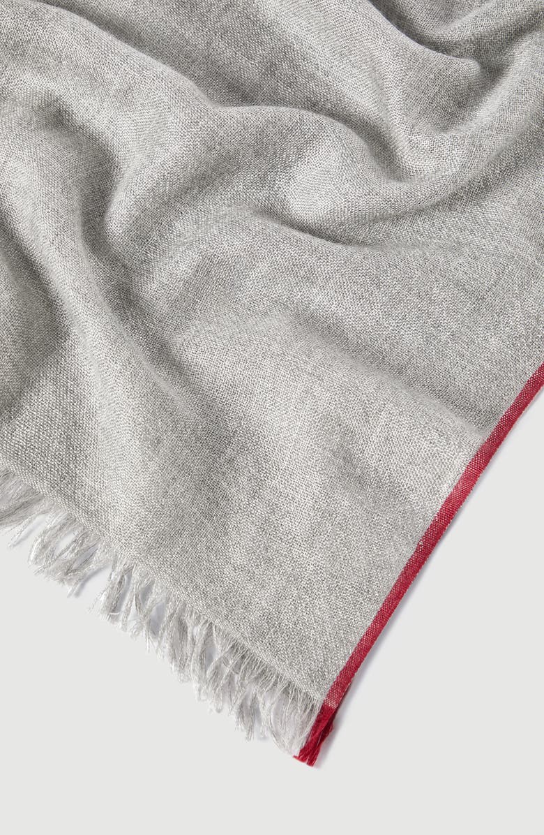 Brunello Cucinelli Scarf with selvedge, Alternate, color, Grey