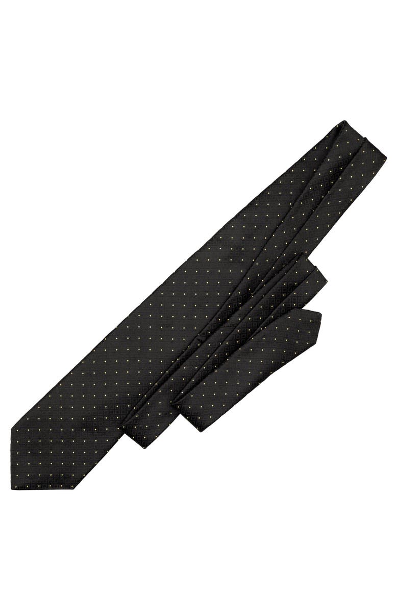 Elizabetta Martini - Extra Long Silk Jacquard Tie for Men, Alternate, color, Black & Gold