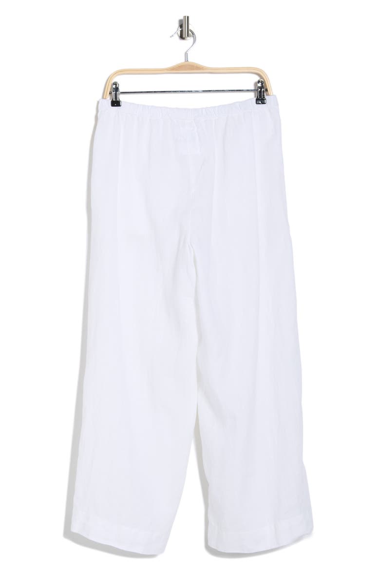 Pull-On Wide Leg Cotton Pants, Alternate, color, WHITE