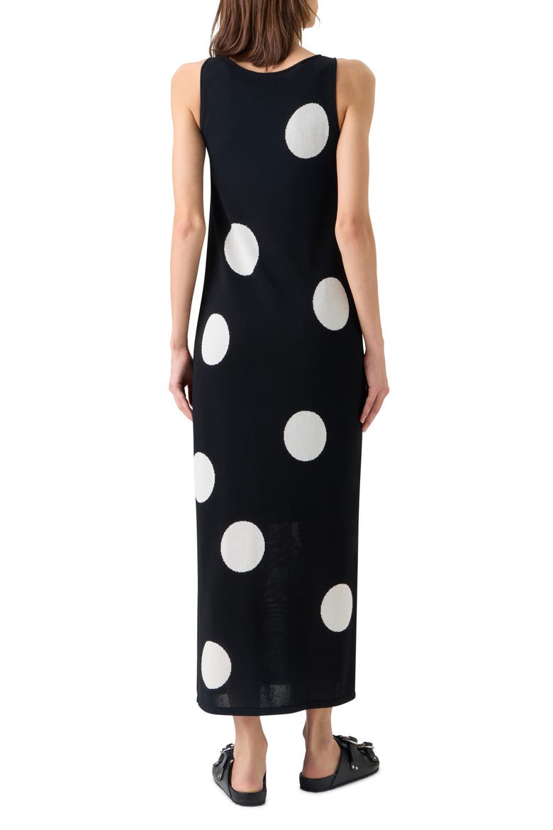 Polka Dot Intarsia Sweater Dress, Alternate, color, BLACK-CREAM