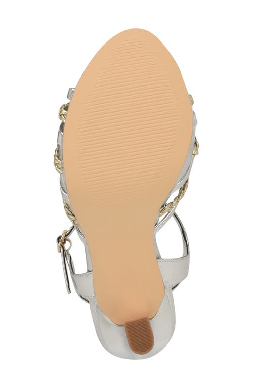 Nine West Waser Ankle Strap Platform Sandal In Silver
