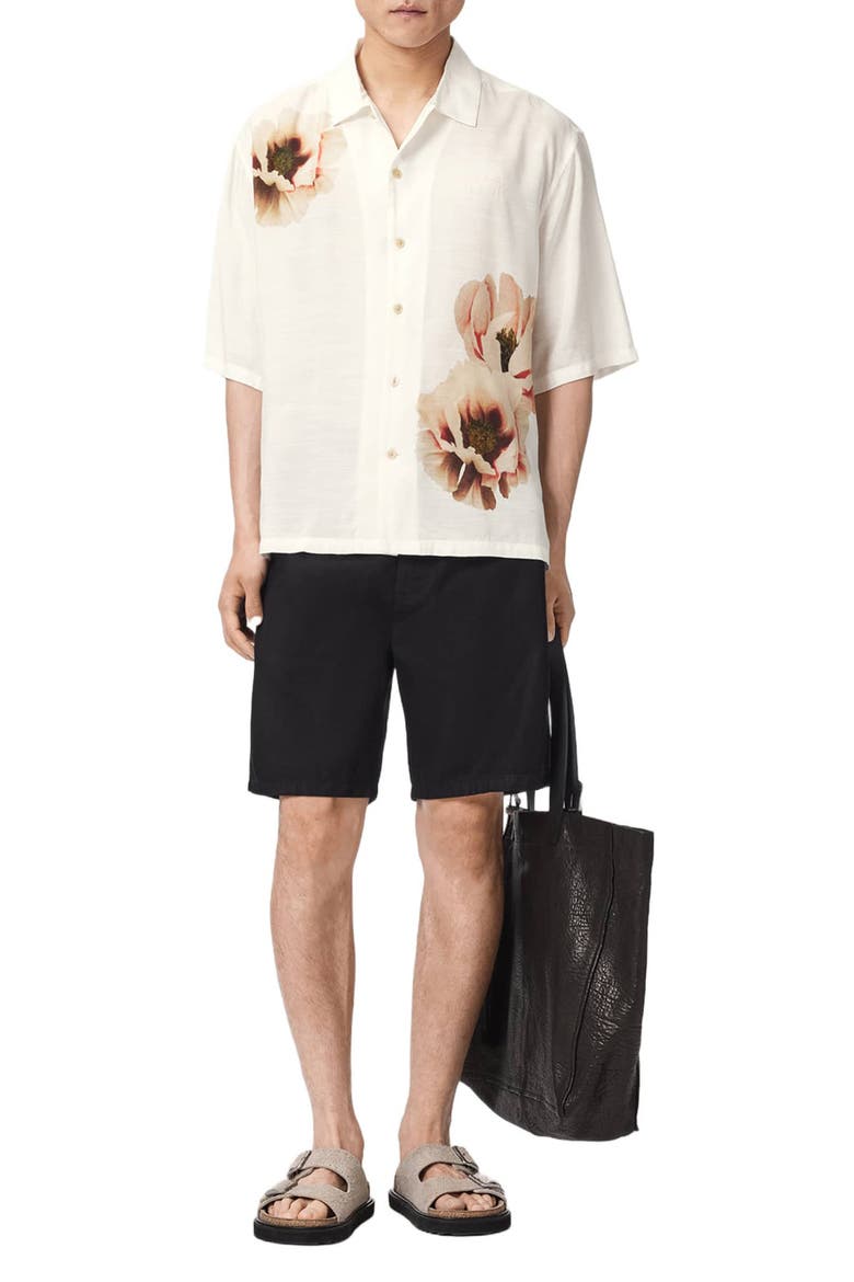 Floraison Floral Print Shirt, Alternate, color, ECRU