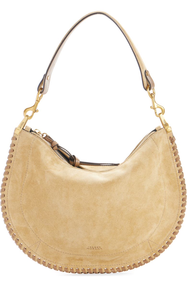 Isabel Marant Oskan Soft Suede Hobo Bag, Main, color, Sand