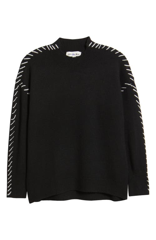 City Blues Lutetia Relaxed Whipstich Sweater In Black