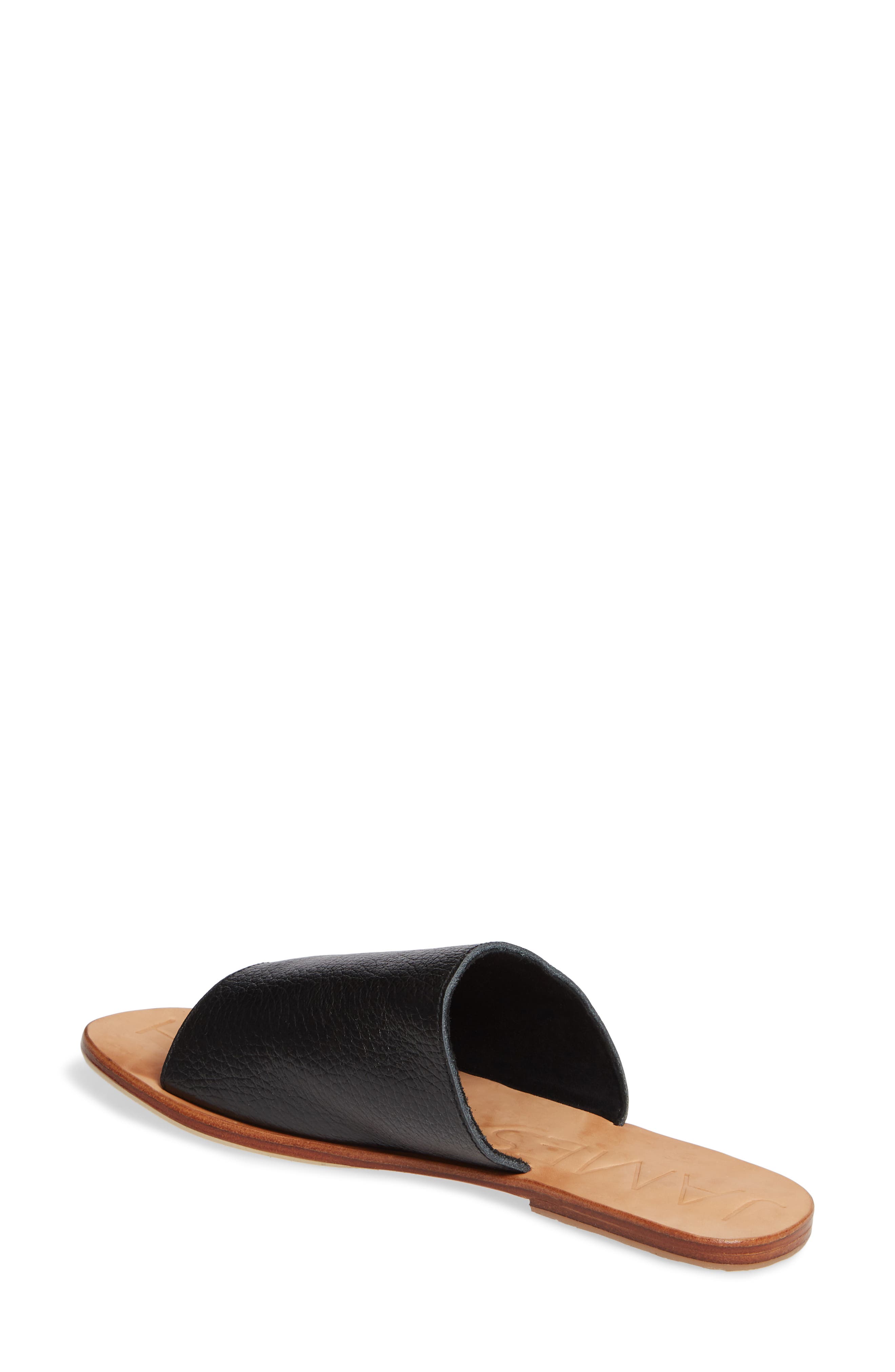 Off Duty Slide Sandal, Alternate, color, BLACK/ NATURAL LEATHER