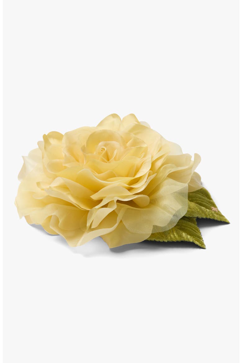 The Large Yellow Rose Floral Brooch, Alternate, color, Yellow