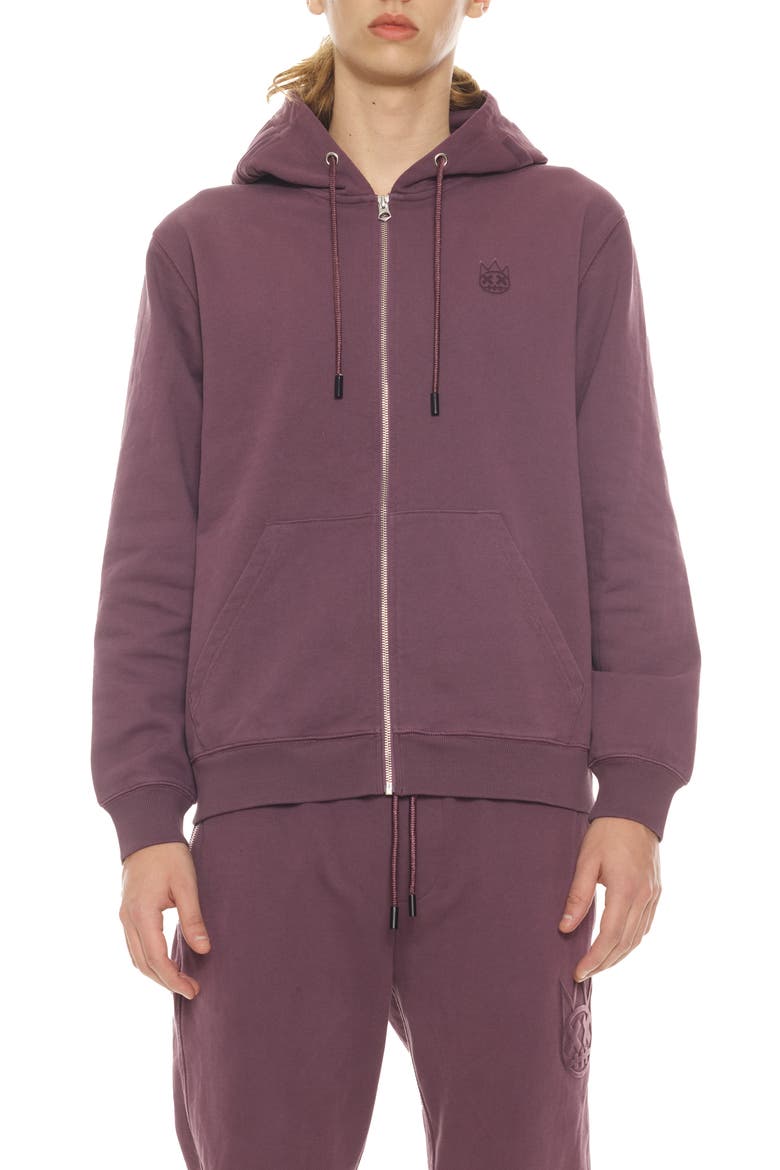 Logo Zip-Up Hoodie, Main, color, GRAPE COMPOTE