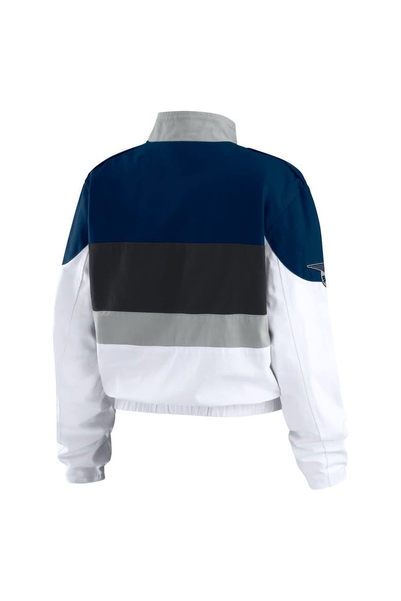 Women's WEAR by Erin Andrews  Navy/White New York Yankees Racing Full-Zip Jacket, Alternate, color, Navy