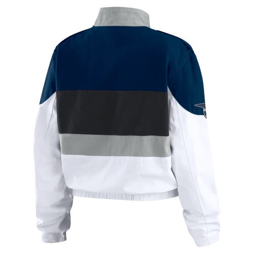 Wear By Erin Andrews Navy/white New York Yankees Racing Full-zip Jacket