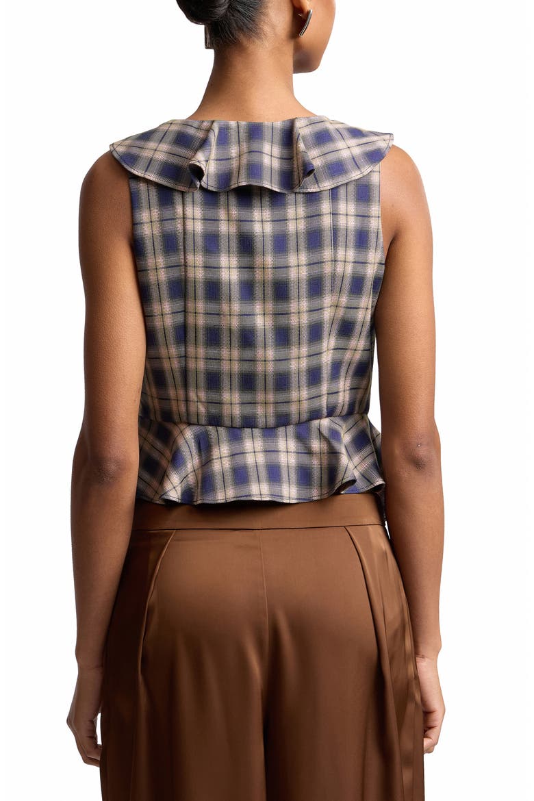 Plaid Ruffle Sleeveless Top, Alternate, color, TWILIGHT PLAID