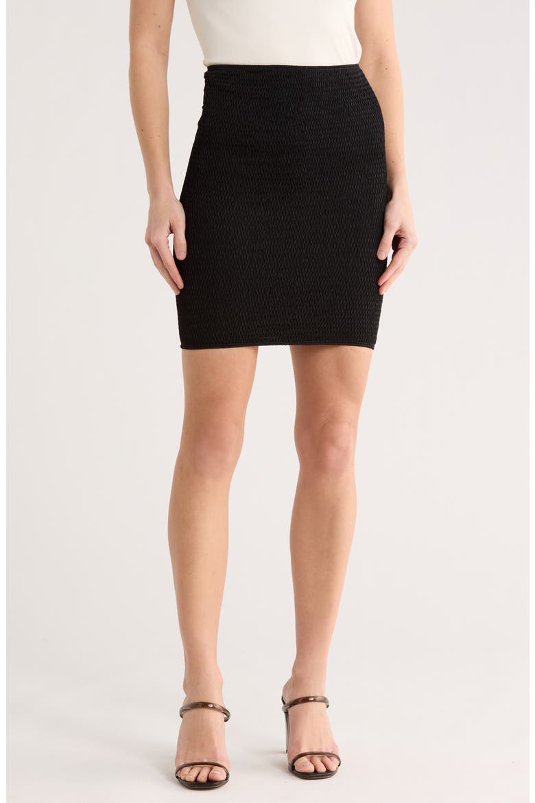 Tube Knit Miniskirt, Main, color, BLACK