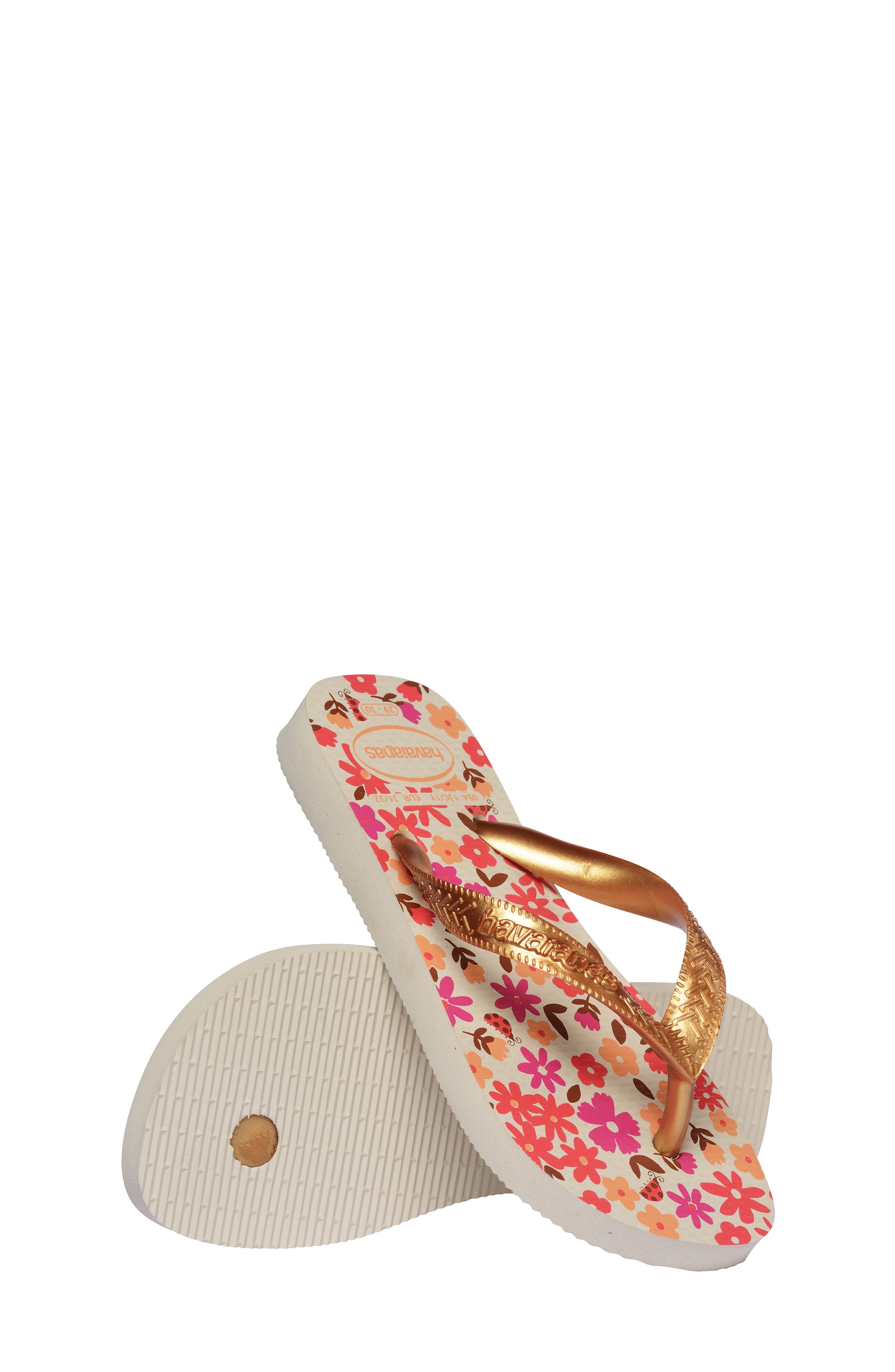 Havaianas Kids' Flores Flip Flop, Alternate, color, Rose/ Confete