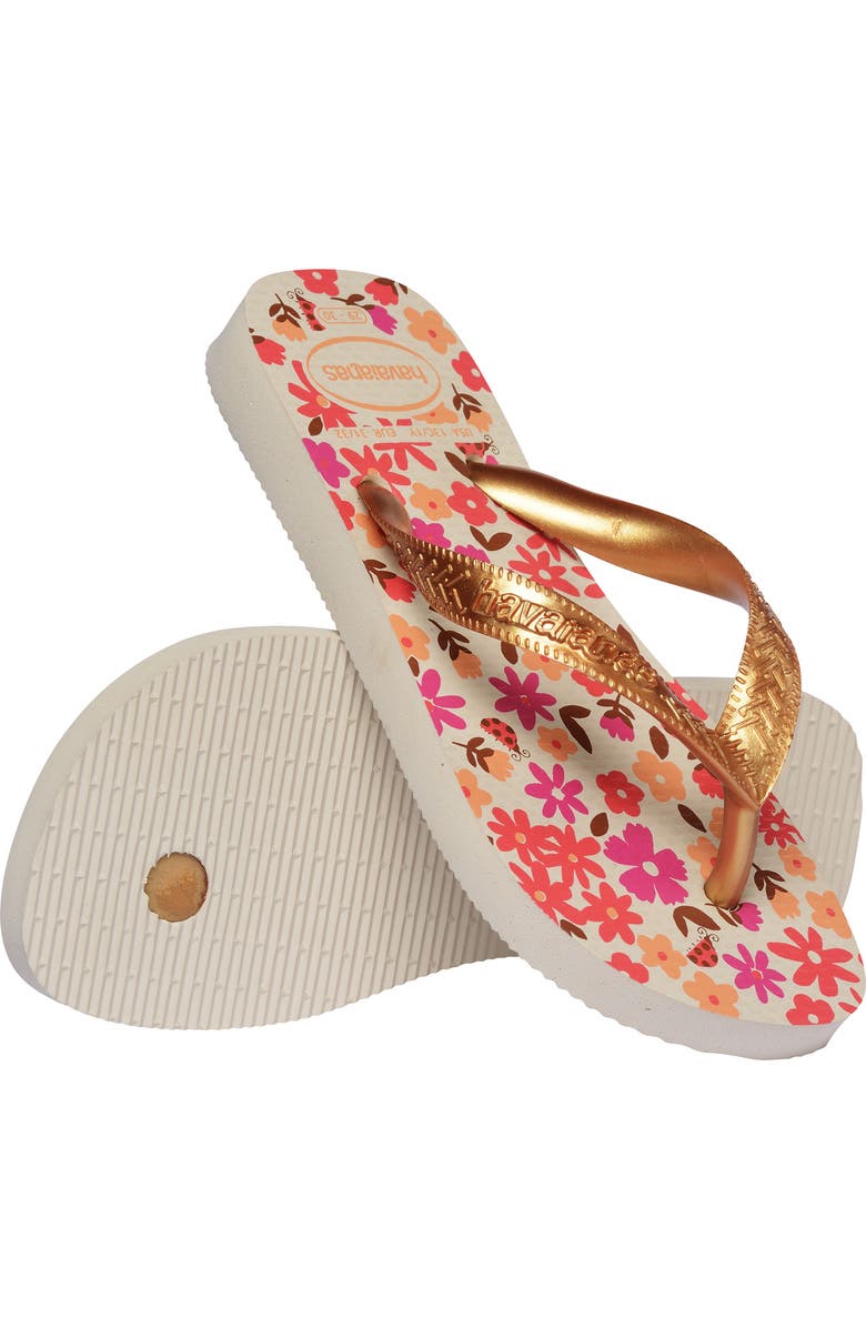 Havaianas Kids' Flores Flip Flop, Alternate, color, Rose/ Confete