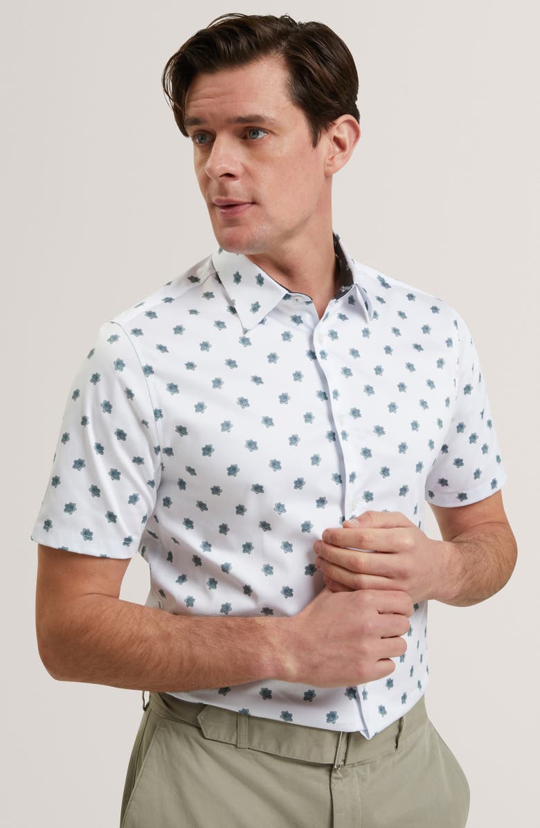 Ted Baker Chaska Regular Fit Button-Up Shirt, Alternate, color, White