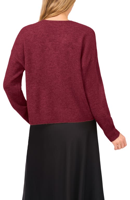 Cece Bow Front Sweter In Burgundy
