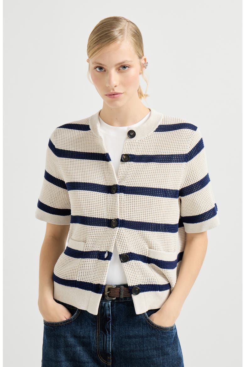 Striped cardigan, Alternate, color, Blue