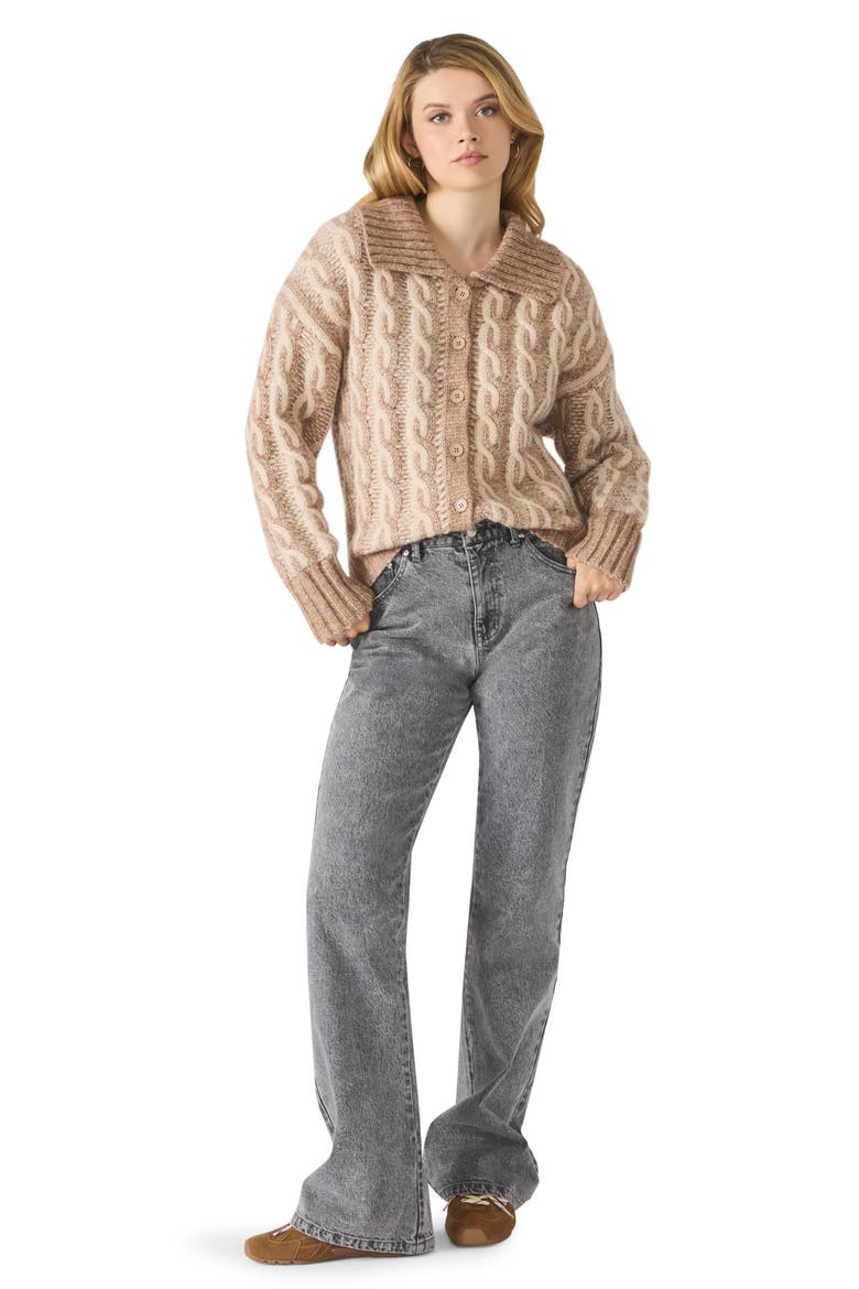 Michaella Cable Cardigan, Alternate, color, MOCHA MOUSSE