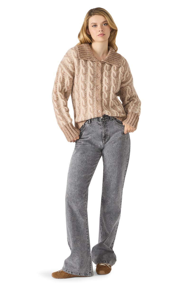 Steve Madden Michaella Cable Cardigan, Alternate, color, Mocha Mousse