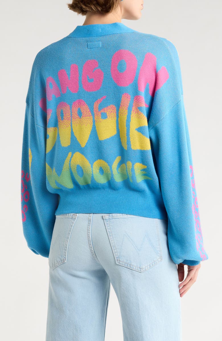 MOTHER The Bell Cropped Cardigan, Alternate, color, Shreddin Waves