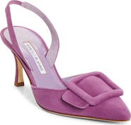 Manolo Blahnik Maysli Buckle Slingback Pump