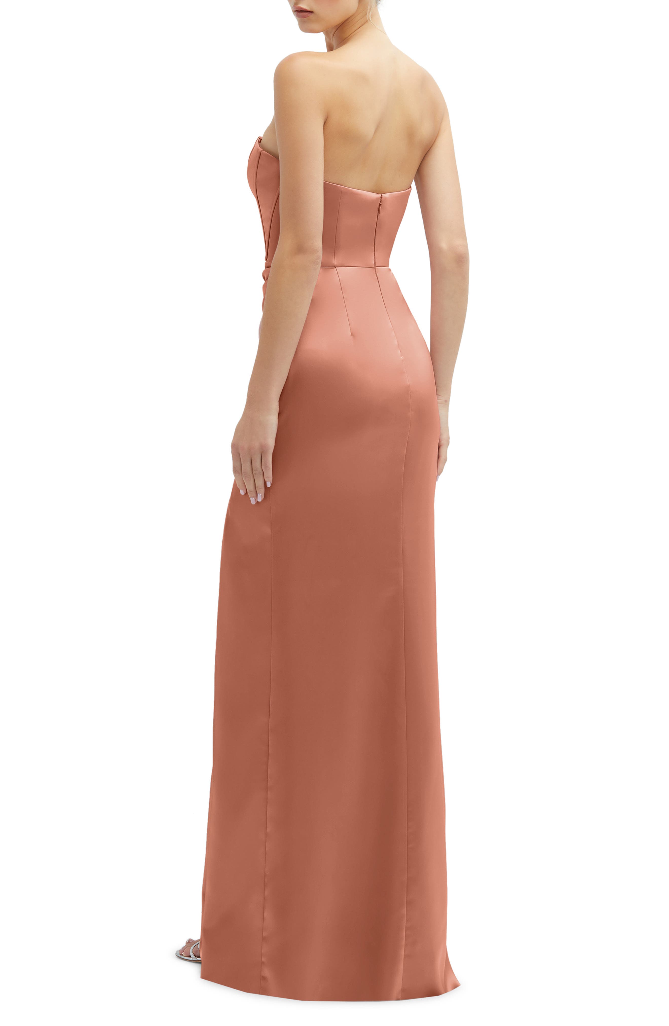 Corset Strapless Charmeuse Gown - image 2