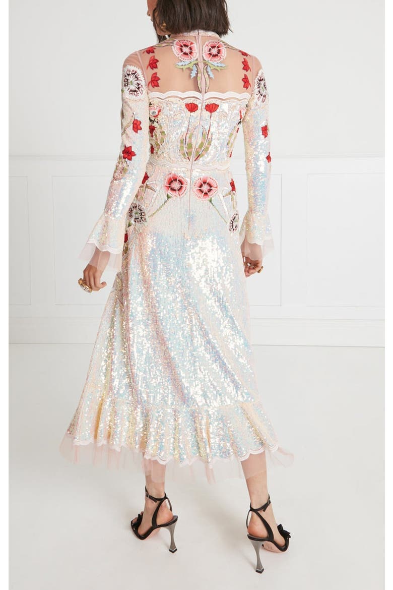 Remi Midi Show Dress, Alternate, color, Iridescent Rose