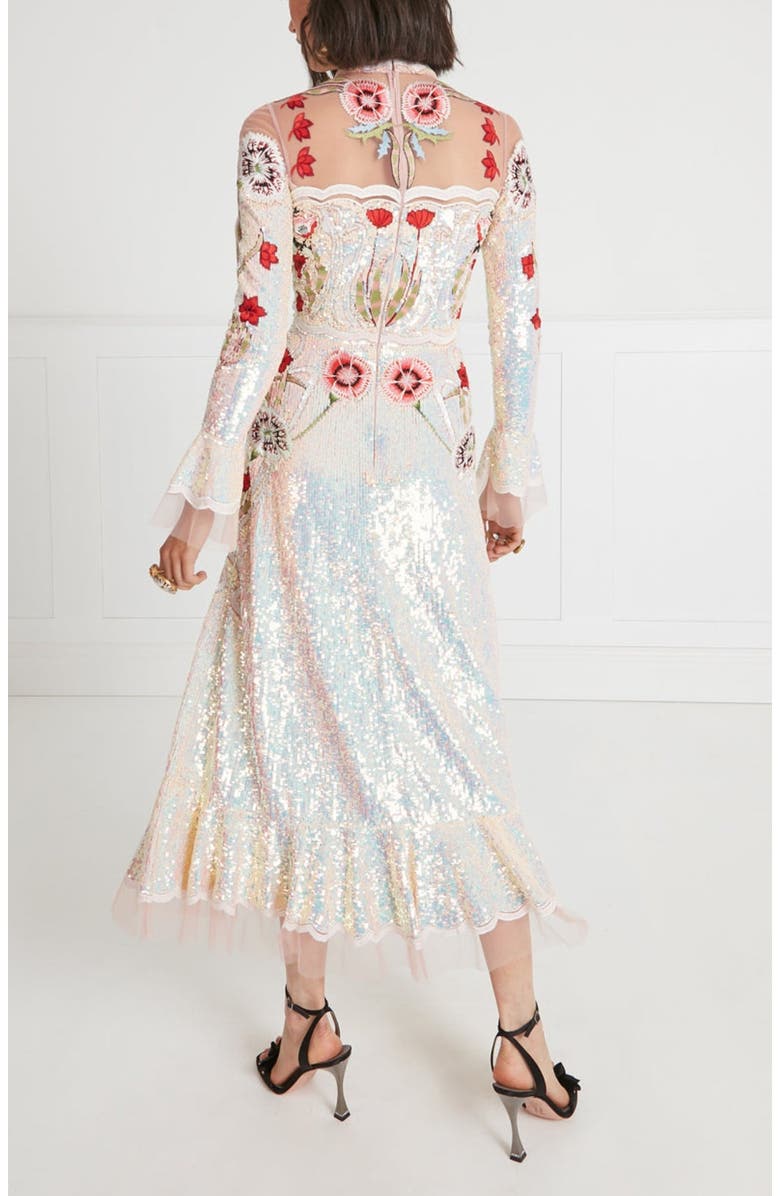 Temperley London Remi Midi Show Dress, Alternate, color, Iridescent Rose