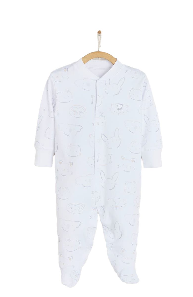 Babycottons Premium Pima Cotton Grey Footie Pajamas For Infant, Main, color, Multicolor