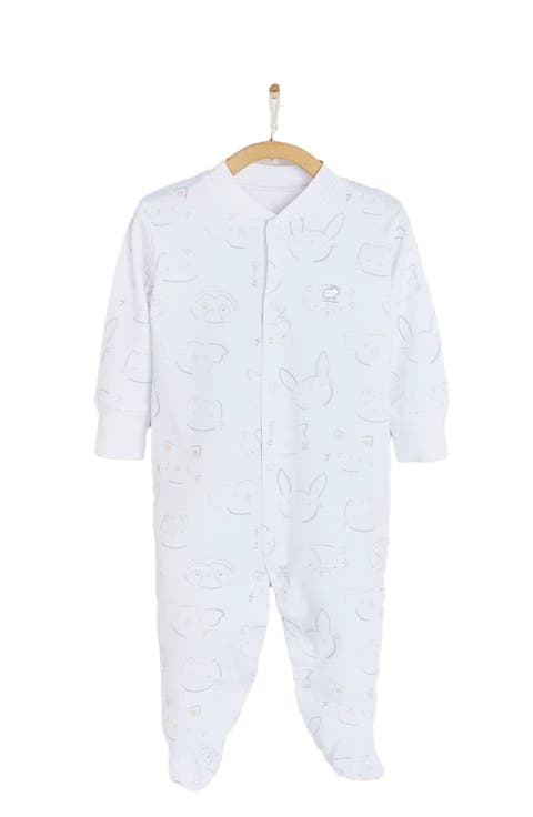 Premium Pima Cotton Grey Footie Pajamas For Infant