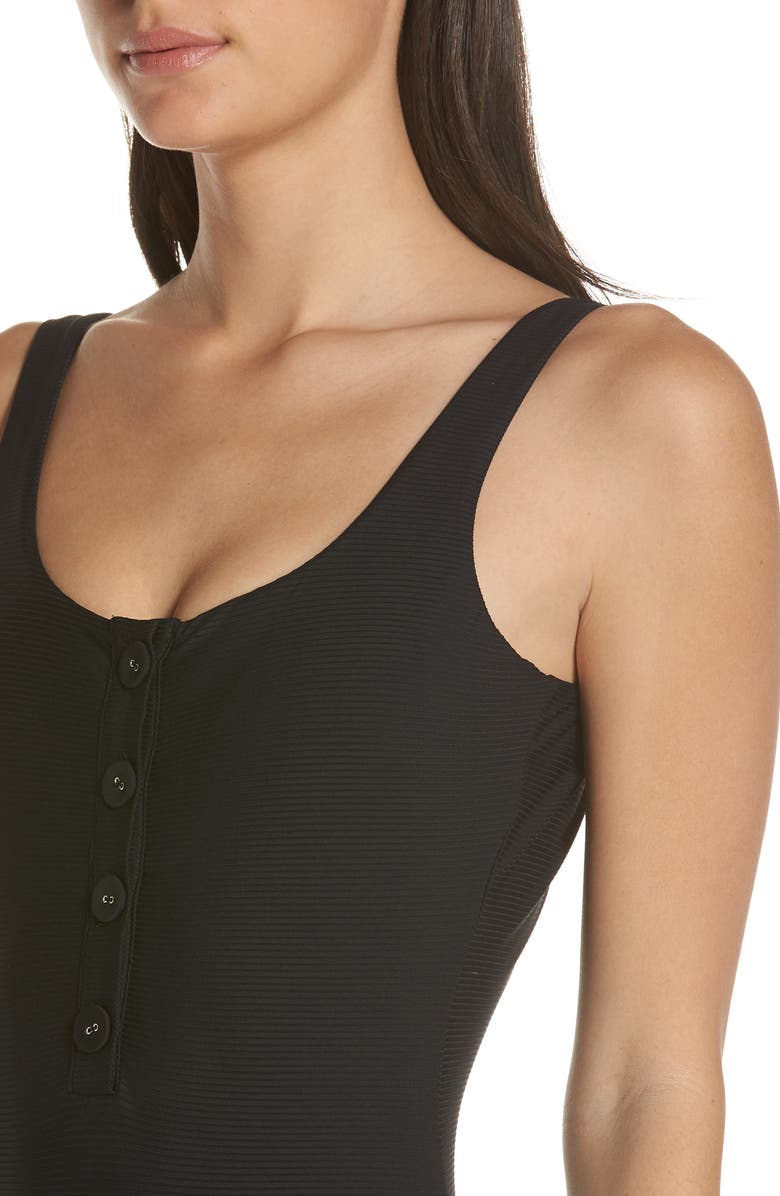 Onia Sandra Ribbed One-Piece Swimsuit, Alternate, color, 