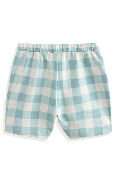 Next Kids' Gingham Cotton Jersey Drawstring Shorts In White