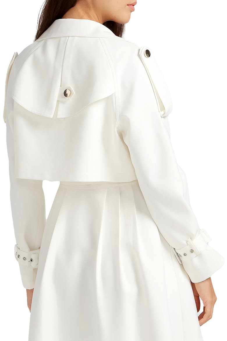Manhattan Crop Trench Coat, Alternate, color, OFF-WHITE