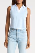 French Connection Contrast Collar Sleeveless Knit Polo