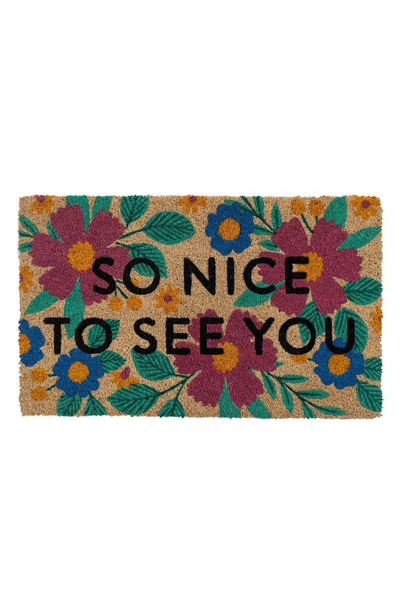 ENTRYWAYS Nice to See You Doormat, Main, color, Brown Multi