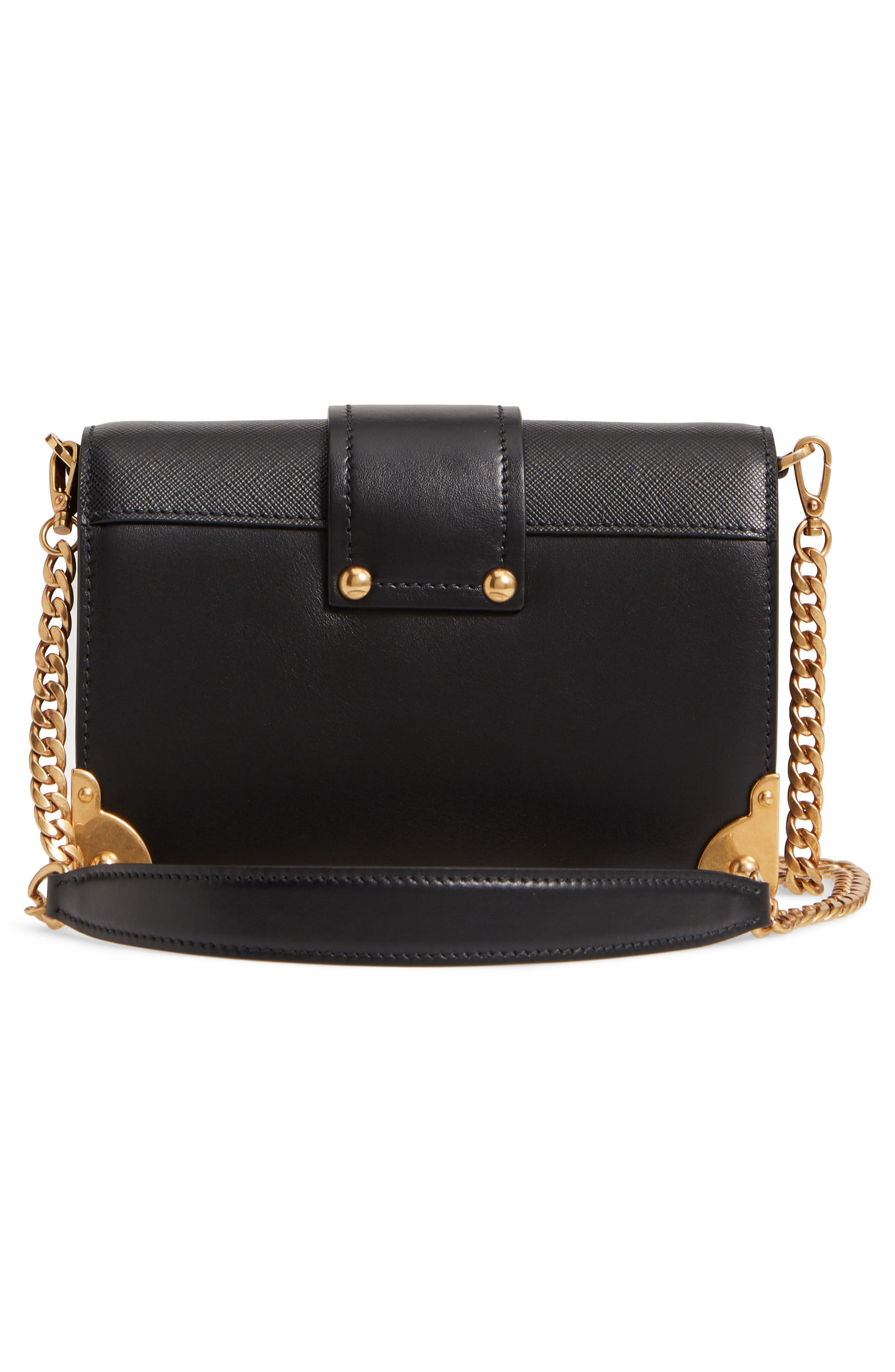 Small Cahier Calfskin Leather Shoulder Bag, Alternate, color, NERO