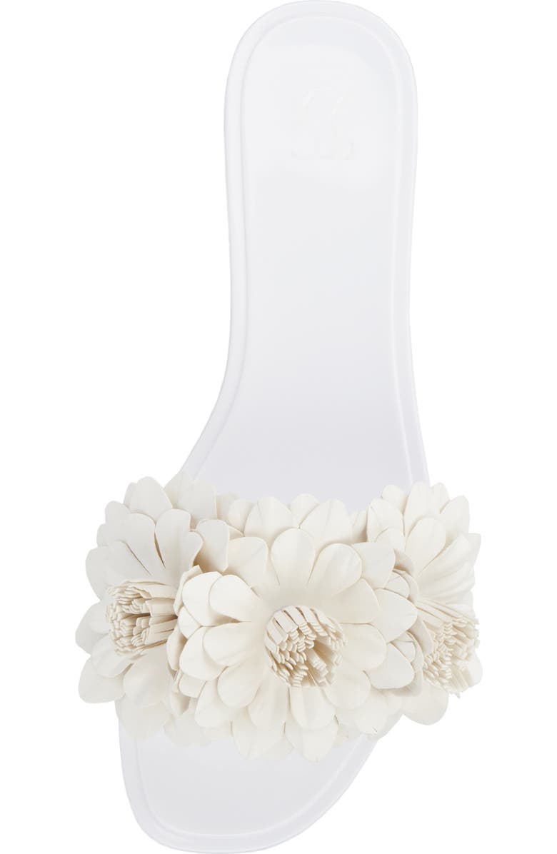 NEW YORK AND COMPANY Anella 3D Flower Slide Sandal, Alternate, color, White