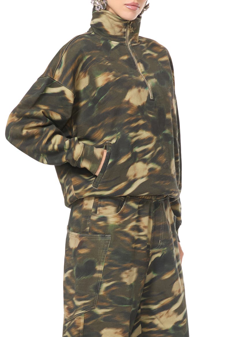 Cillian Quarter Zip Sweatshirt, Main, color, RUSHED CAMO