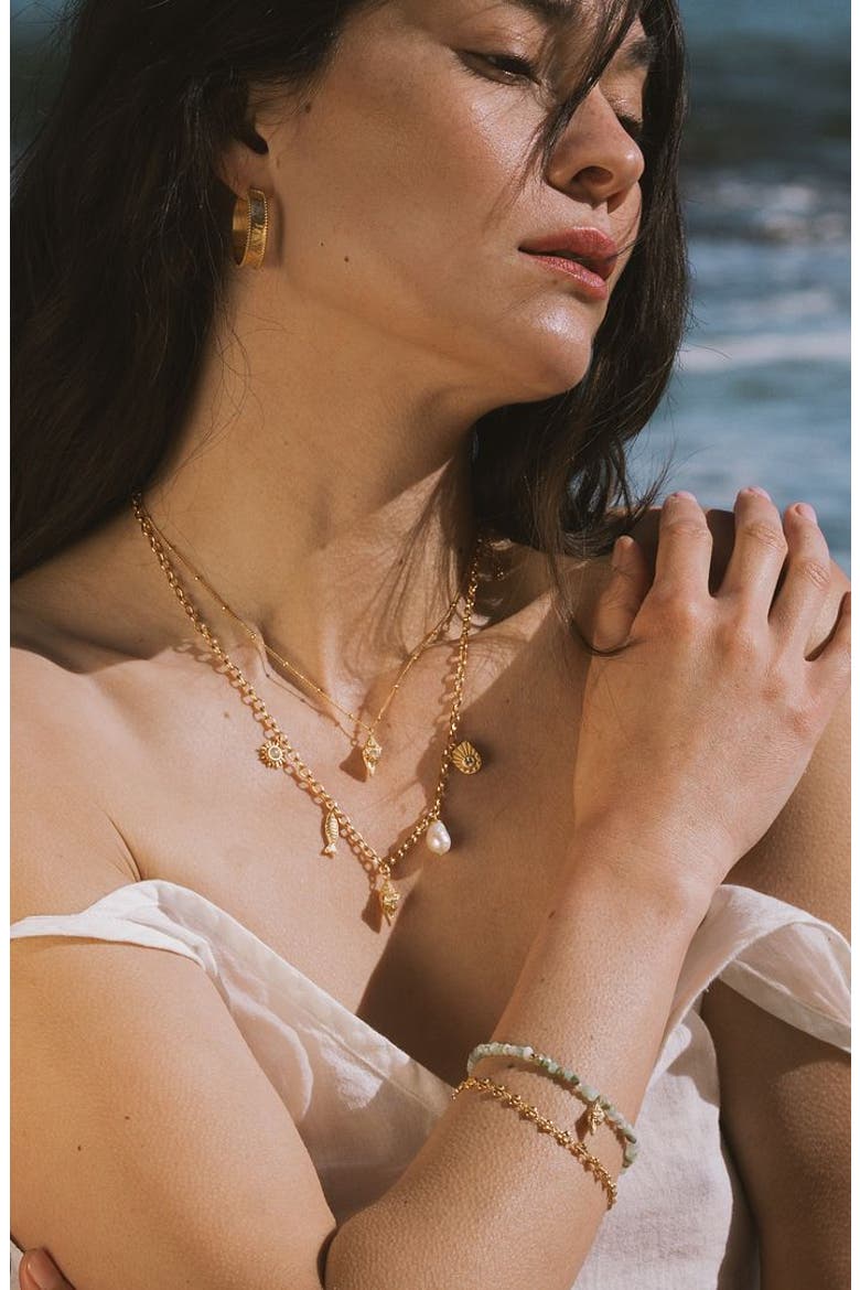 Resilient Spirit Opal Conch Shell Necklace, Alternate, color, Gold
